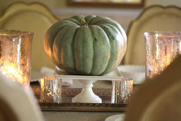 green-pumpkin-on-dining-table